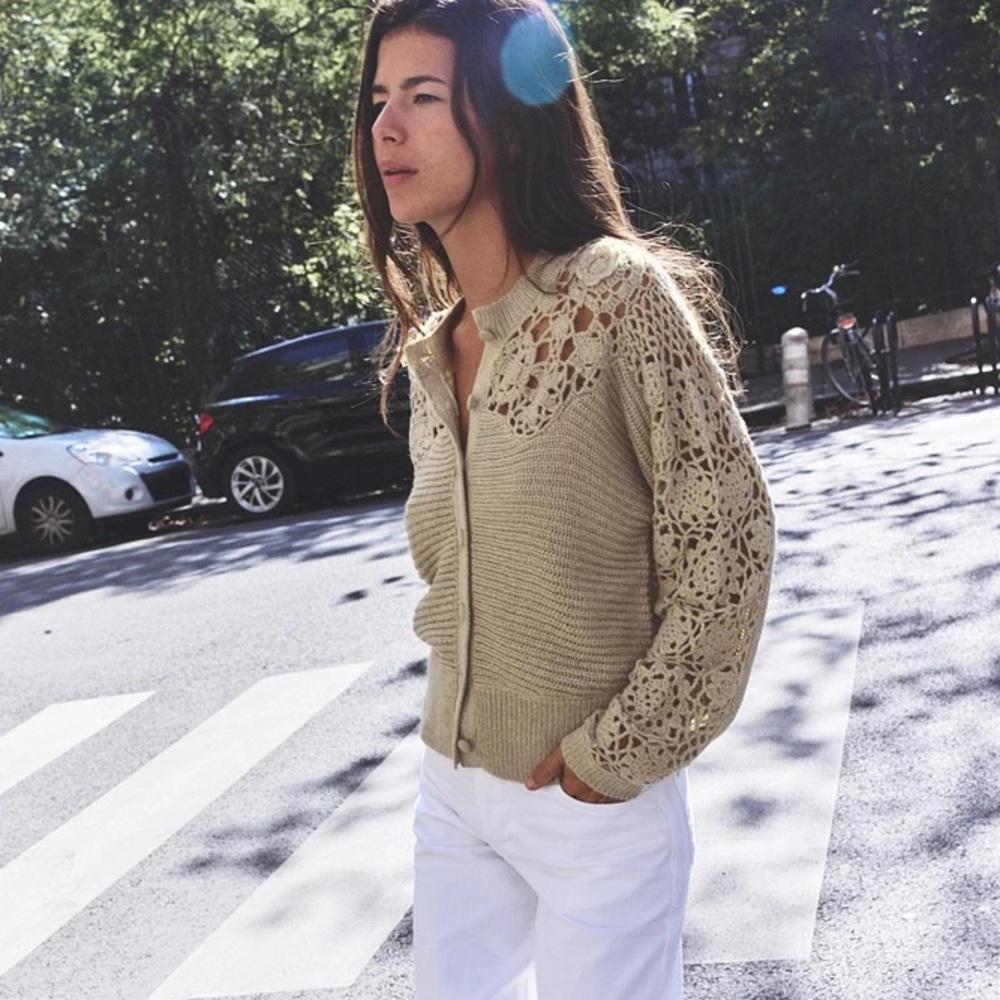 Zara Combination Crochet Knit Jacket - Picture 3 of 6